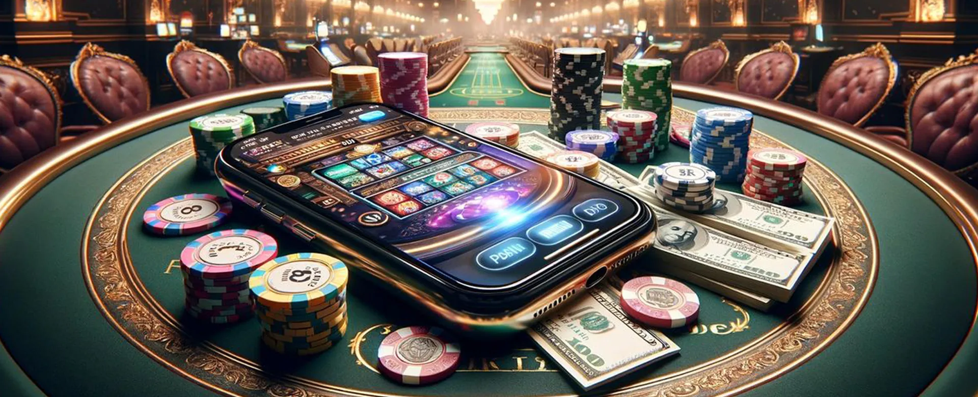 Dynamic background of online casino games with JL Prowedge branding
